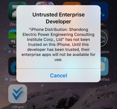 fix untrusted enterprise developer