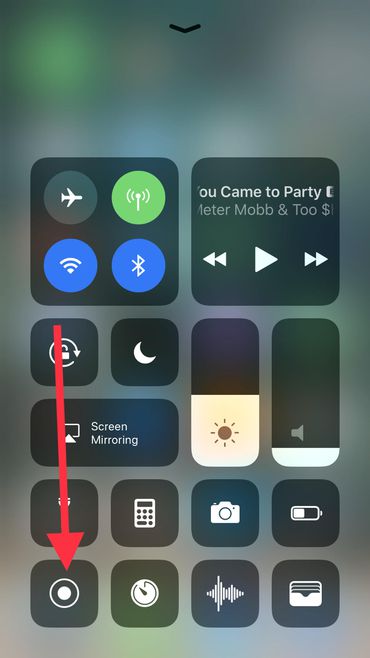 iOS 11 screen recorder on control center